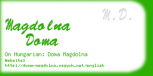 magdolna doma business card